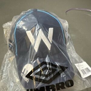 Umbro Navy Cap with White 'W' and Sky Piping